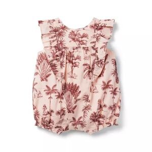 Janie and Jack Pink Palm Print Bodysuit